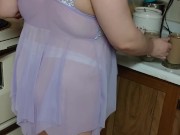 Wife making coffee