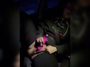 All natural MULTIPLE SQUIRTING car show with EX watching - HOT brunette MILF   10/16