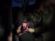 All natural MULTIPLE SQUIRTING car show with EX watching - HOT brunette MILF   6/16