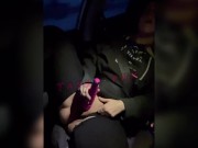 All natural MULTIPLE SQUIRTING car show with EX watching - HOT brunette MILF   8/16