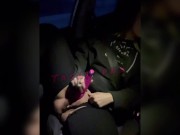 All natural MULTIPLE SQUIRTING car show with EX watching - HOT brunette MILF   9/16