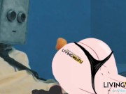 Real anime teen waifu - hentai with Belle Delphine big cosplay - shaking her japanese animation ass