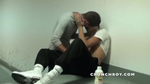 FRENCH TWINKS SEXY USED BY BAD BOY IN SNEAKER IN PUBLIC PARKING FOR CRUNCHBOY