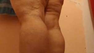 Shaking ass and showing feet