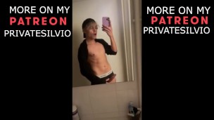Blond boy excited and let his cum out