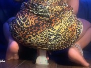 Angel with Nice Black Ass in Sundress Rides Dildo 1/16