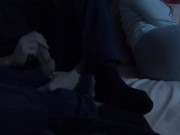 RISKY HANDJOB close to REAL VIRGIN Stepsis, movie night, SHE NOTICES, fit 18 teen, FIRM ASS, cumshot 11/16