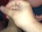 Blowjob with redhead slim natural stepsister with huge facial cumshot 15/16