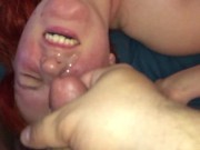 Blowjob with redhead slim natural stepsister with huge facial cumshot 16/16