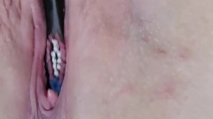 Close up electric toothbrush in pussy