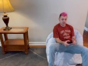 Horny Wife Shows Off When the XBox Turns On- Creampie Bubbles 1/16