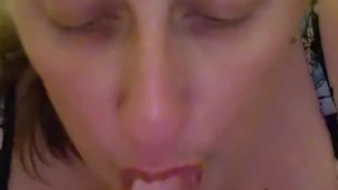 MILF loves deepthroating cock. Close up practice. Can I suck YOUR cock like this? Stacey38G