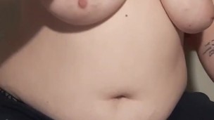playing with my tits and drooling on myself