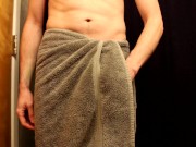 Guy Gets Out of Shower and Jerks Off
