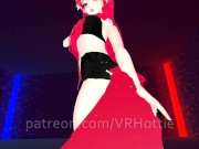 Red Head Neko in Black Booty Shorts Strips Down Thigh High Hentai Choker Tail Play POV Lap Dance 5/16