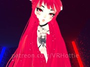 Red Head Neko in Black Booty Shorts Strips Down Thigh High Hentai Choker Tail Play POV Lap Dance 8/16