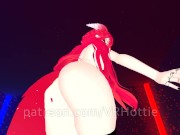 Red Head Neko in Black Booty Shorts Strips Down Thigh High Hentai Choker Tail Play POV Lap Dance 9/16