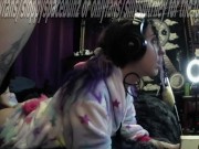 Goth lesbian fucks petite gamer girlfriend while playing Fall Guys 16/16