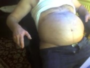 pregman. belly rolls and sqeeze belly.