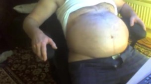 pregman. belly rolls and sqeeze belly.