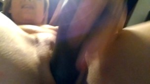 Creaming on my black dildo