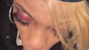 Enjoying sucking daddy’s big dick watch how messy I can get