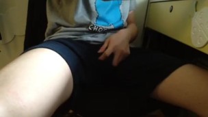 Horny Asian Straight in Yellow brief wanking in Camera 