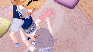 Keqing uses a onahole on futa Jean.