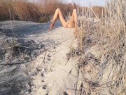 Skinny Tanned Nudist Babe caught Peeing at the Beach. Slaps & Spits for her Pussy.  3/16