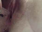 Visible orgasm with hollow peehole sound 3/16