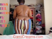 Big Booty Ebony Butt Crack Exposed in Tight Small Pants BBW Oiled Asscrack Back Fat - Cami Creams 11/16