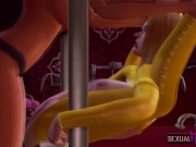 Lesbian BDSM Fuck for a Submissive whore. I Want to Break her Pussy - Sexual Hot Animations 5/16