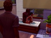 Threesome with my Black Stepbrothers in the Bathtub - Sexual Hot Animations 11/16