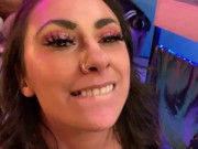 Busty Brunette gets a hot load of cum all over her Huge Tits! POV- Eva Nixon + Silas Black 16/16