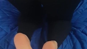 Big Ass Latina playing with her beautiful Feet