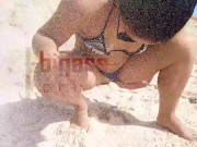 drinking pee in public beach more 2 litres sun and summer -aprilbigass-