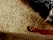 Follow friend's slut wife into public camp shower and cabin to creampie 1/16