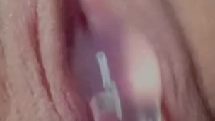 I love my glass dildo In my pussy mmm