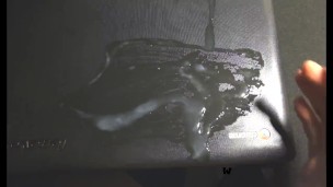 Cum on laptop