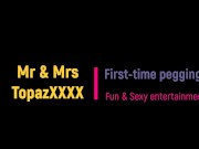 First-Time Pegging - Sexy Mature Step Mom and StepSon try cock in his bum ! 1/16