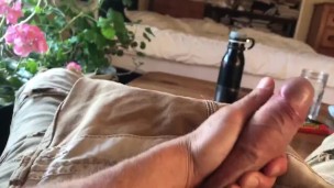 Farmer hunk squeezing his big uncut cock after work @onlyfans/julianwolfgang