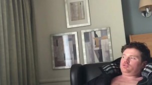Straight British Builder In Hotel After Work Having a wank