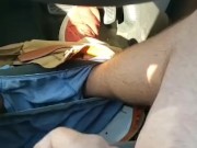 Cumshot at a stop sign while driving 