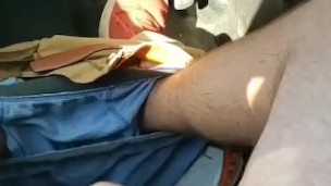 Cumshot at a stop sign while driving 