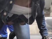 Uniqueen peeing and slurping it off the bathroom floor come see me be disgusting daddy  15/16