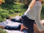 TINDER DATE - intense fuck & nasty Creampie after romantic Picknick in Orange Grove(TanlineJourney) 3/16