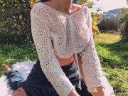 TINDER DATE - intense fuck & nasty Creampie after romantic Picknick in Orange Grove(TanlineJourney) 7/16