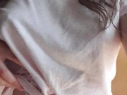My girlfriend sends video showing off her tits at WORK - Trying not to get caught