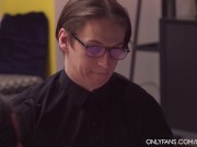 Nerdy boy was caught masturbating while preparing for exams 3/16