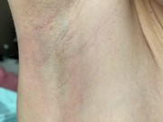 Shaves hairy armpits, shows shaved armpits! 15/16